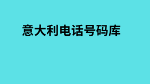 意大利电话号码库